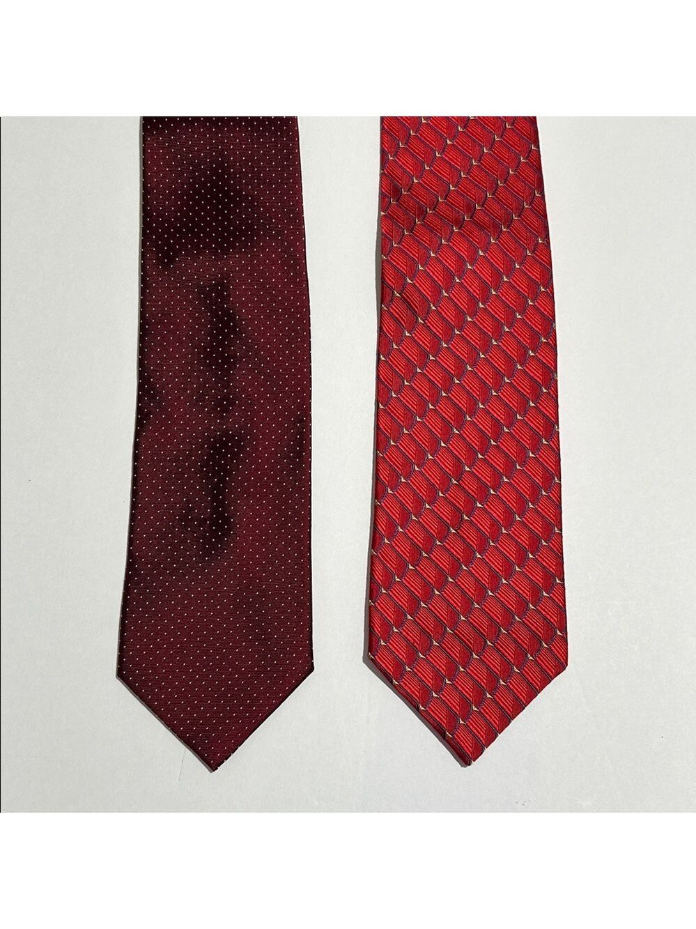 Jos. A. Bank Burgundy and Red Tie Set of 2. Silk, preowned, good condition